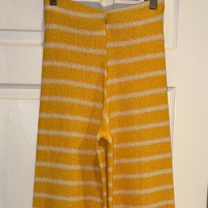 Zara Women's Yellow and White Striped Pants